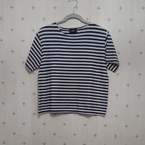 Navy Striped Top by New Look